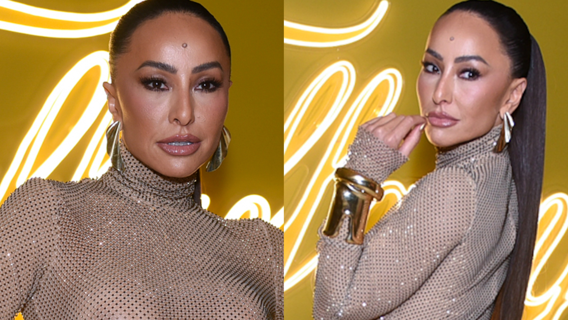 De vestido transparente, Sabrina Sato deixa seios à mostra em evento de luxo