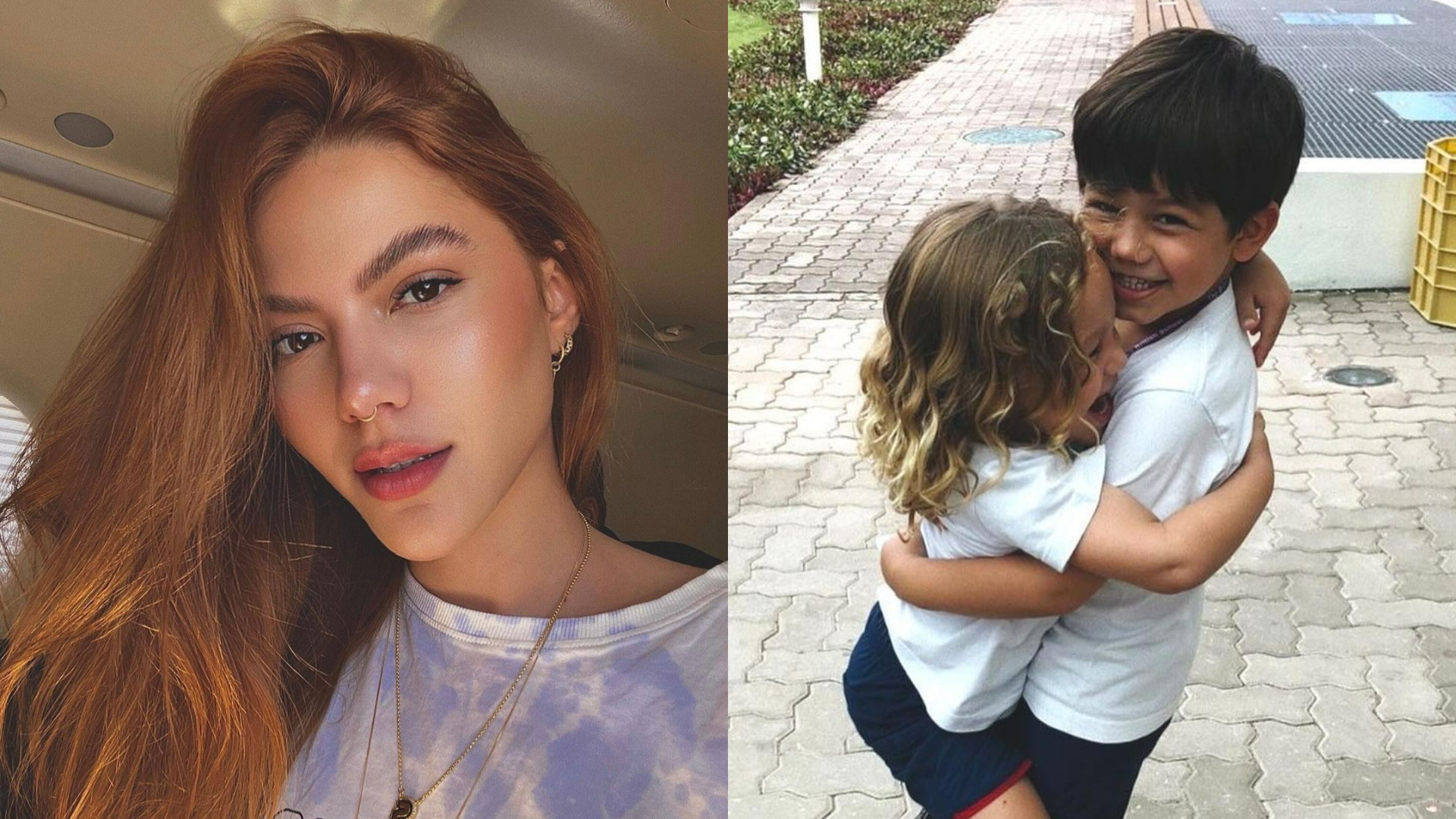 Sarah Poncio se derrete ao postar fotos fofíssimas dos filhos a caminho da escola
