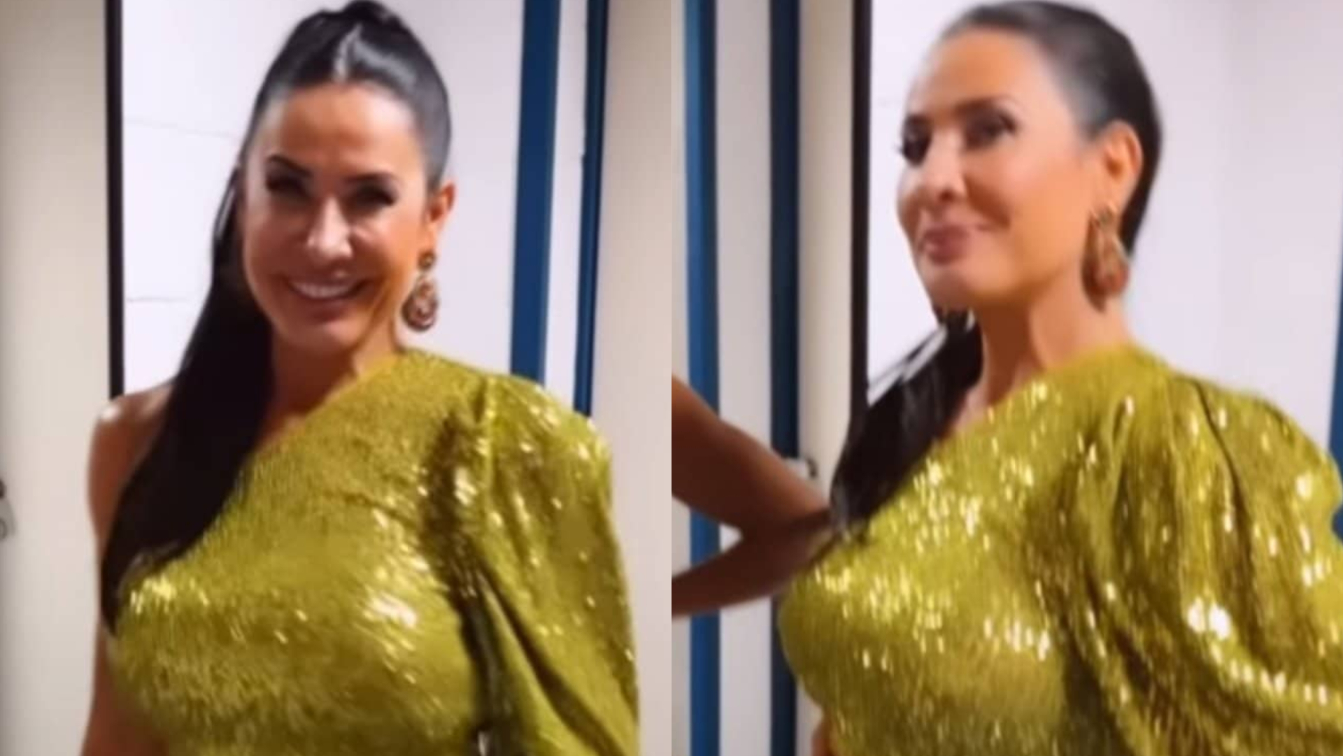 Scheila Carvalho mostra corpaço absurdo em look brilhante todo justinho