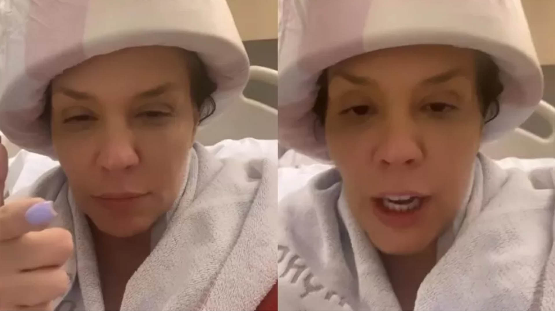 Simony faz primeira sessão de quimioterapia contra o câncer
