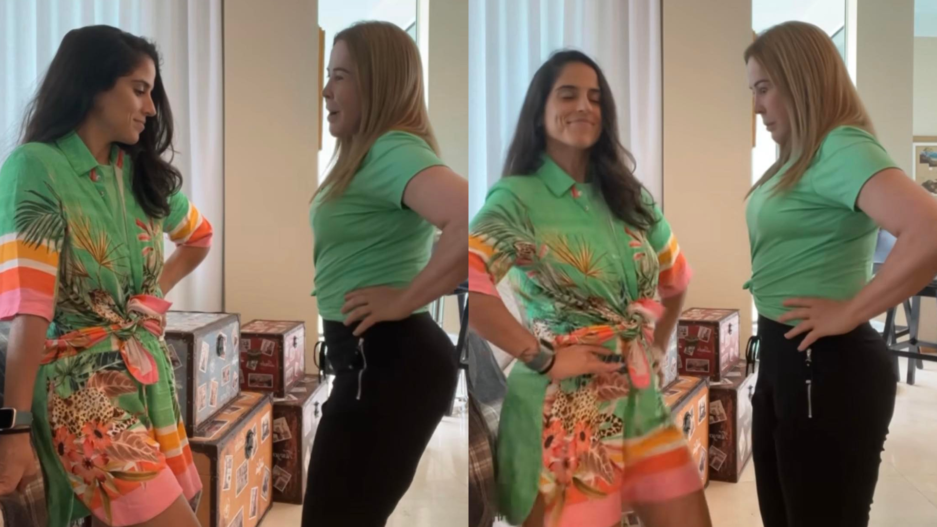 Zilu Camargo ‘ensina’ Camilla Camargo a dançar em vídeo e se surpreende: ”Maravilhosas”