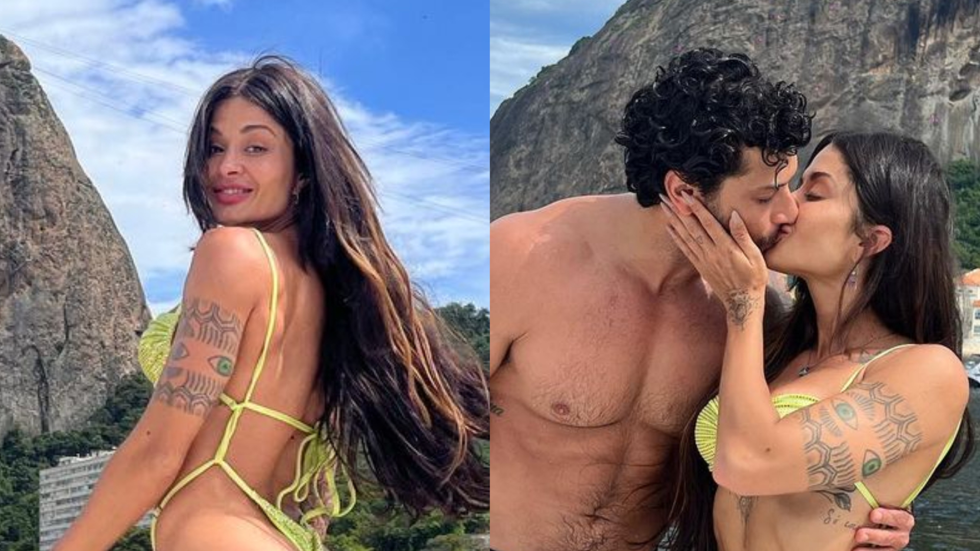 De biquíni, Aline Campos ostenta curvas e empina o bumbum em passeio de barco