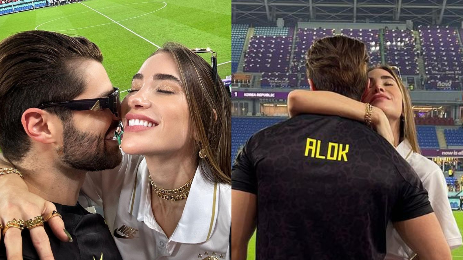 No Catar, Alok posta fotos ao lado de Romana Novais: ”Chegamos com pé quente”