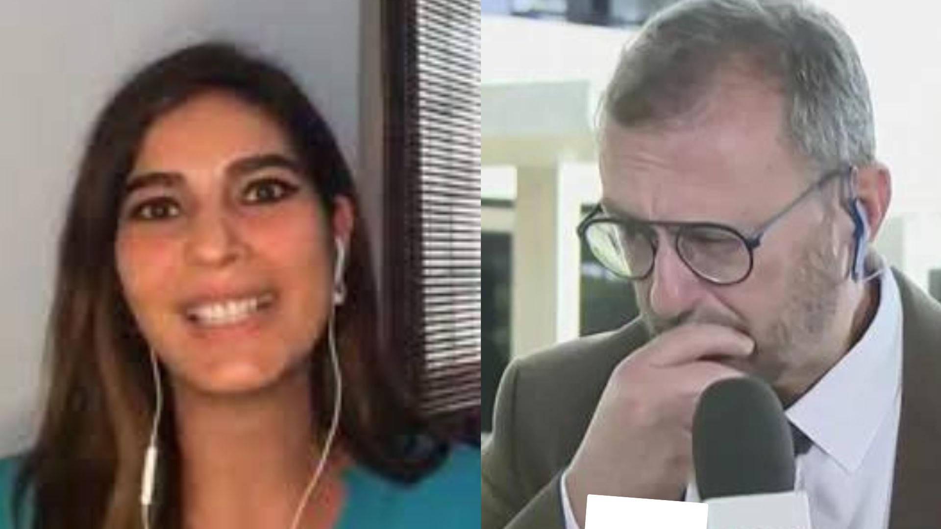 Andréia Sadi cai no riso ao presenciar situação inusitada durante programa ao vivo