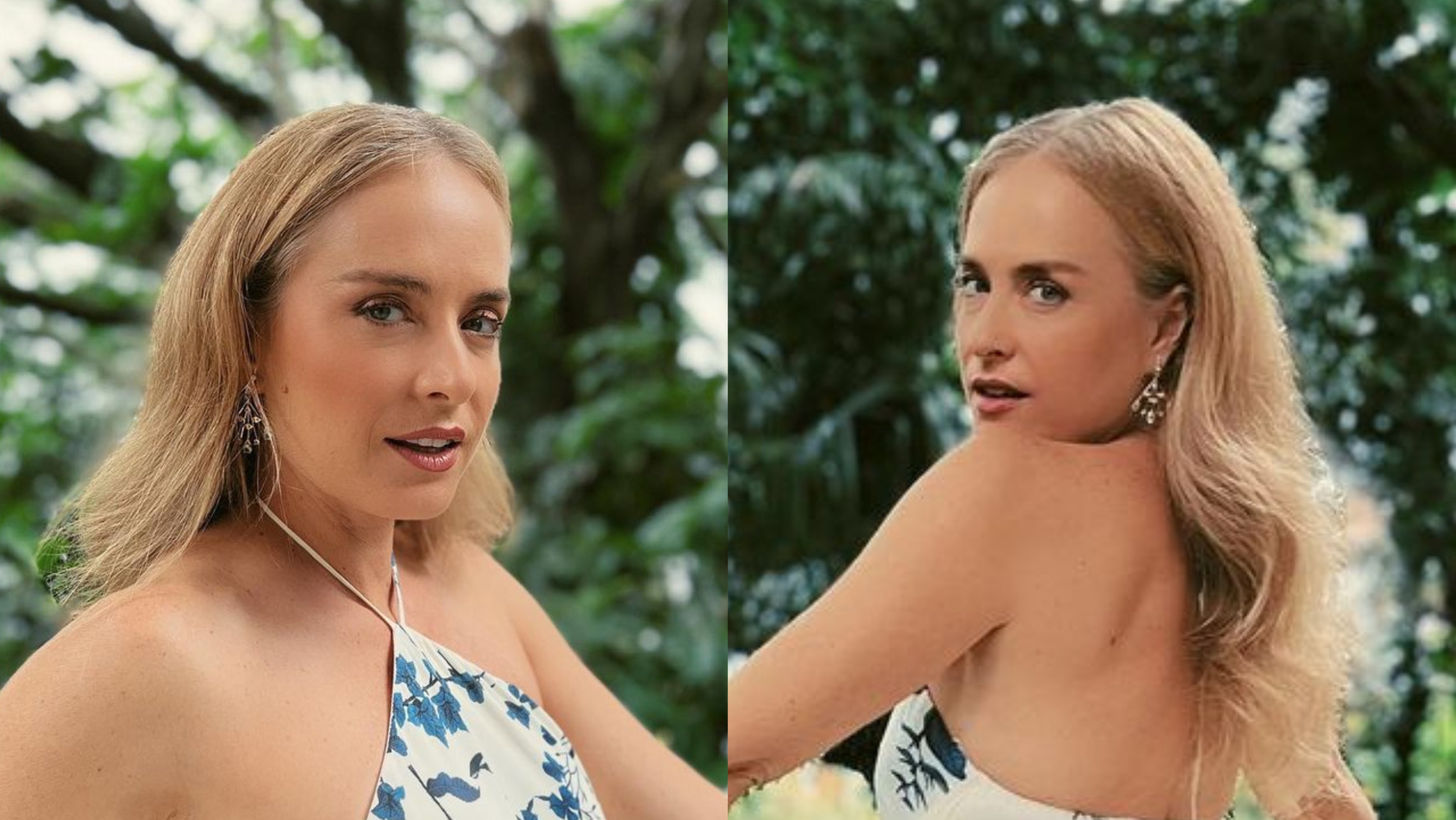 Angélica surge deslumbrante com vestido branco florido e web elogia: ”Gata demais!”