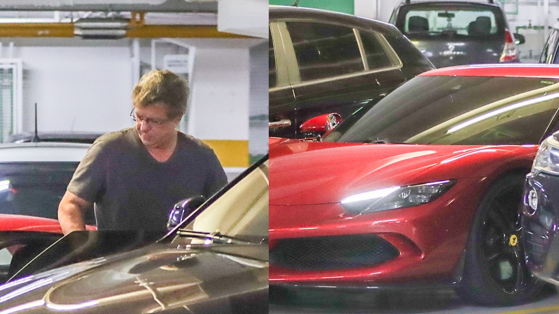 Boninho vai ao shopping à bordo de Ferrari milionária