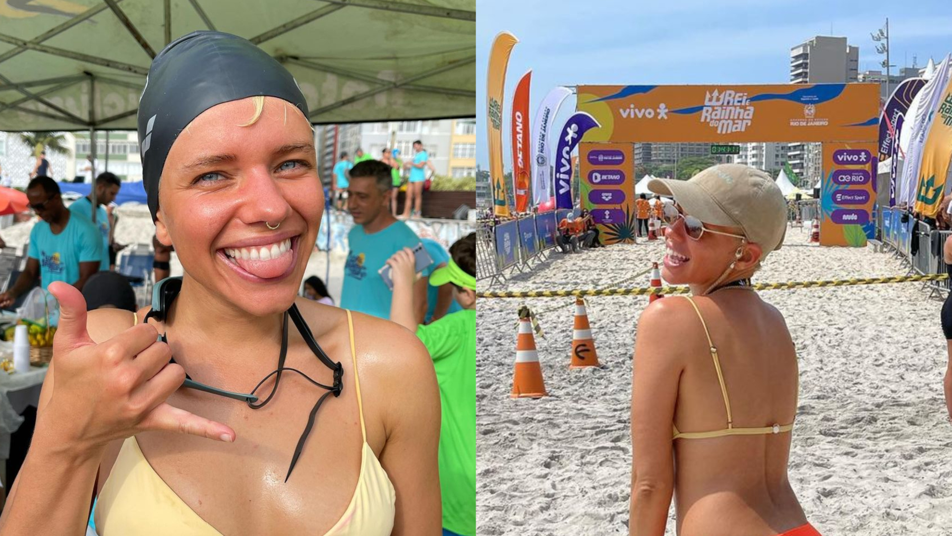 Bruna Linzmeyer posa de biquíni e é criticada por deixar pelos à mostra