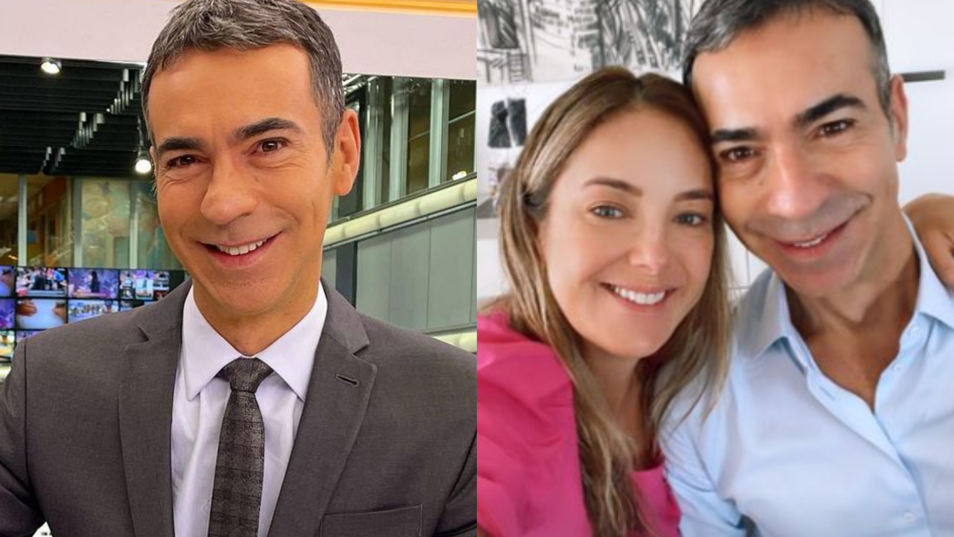 Cesar Tralli é surpreendido pela família e equipe do ‘Jornal Hoje’ em aniversário: ”Sou pura gratidão”