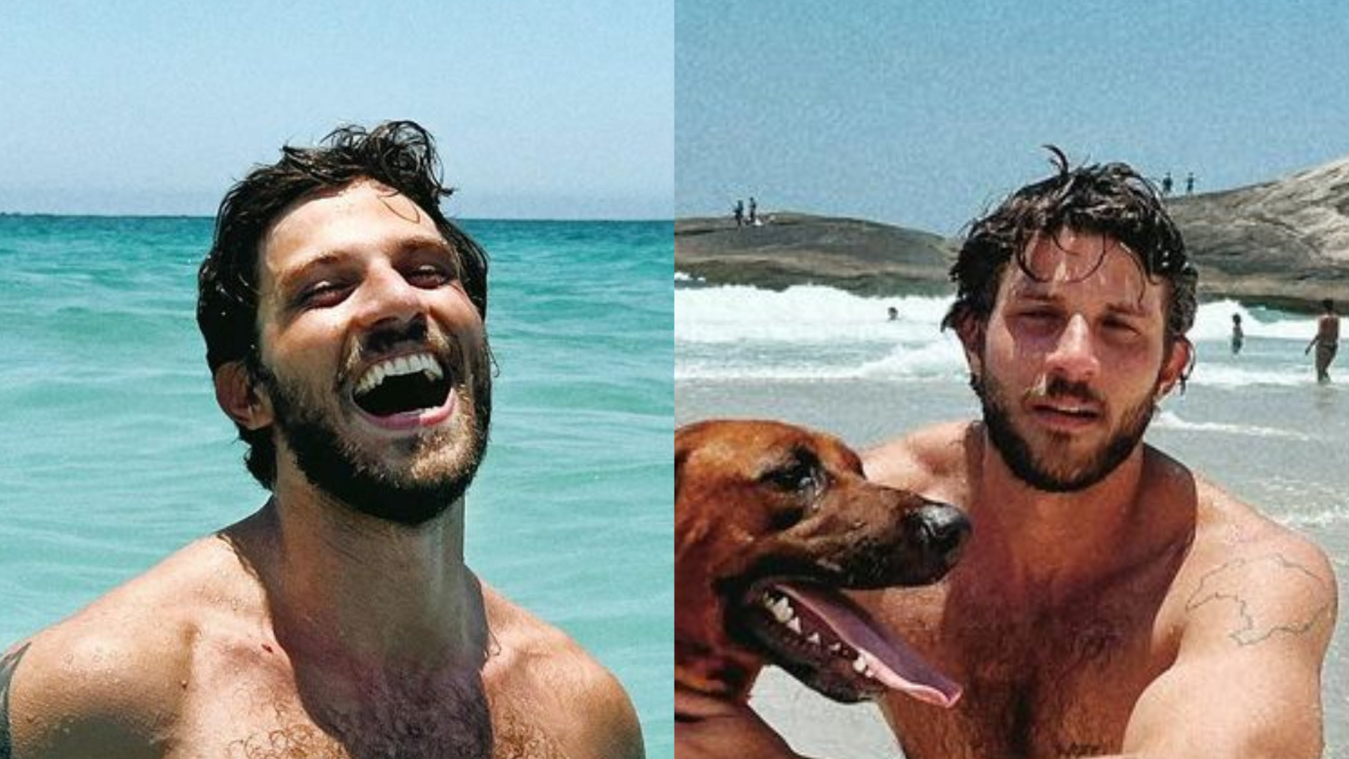 Chay Suede surge sem camisa em fotos na praia e web elogia: ”Um peixão desses”