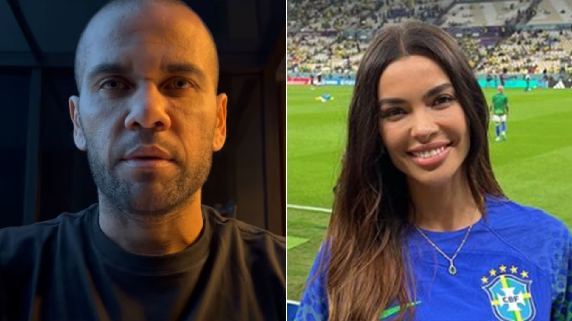 Daniel Alves se derrete ao ver foto da esposa em estádio da Copa do Mundo