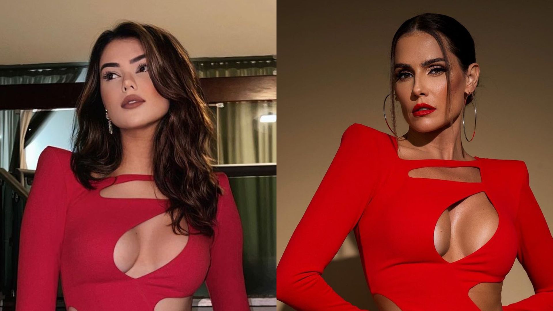 Eslovênia e Deborah Secco usam o mesmo vestido na véspera de natal