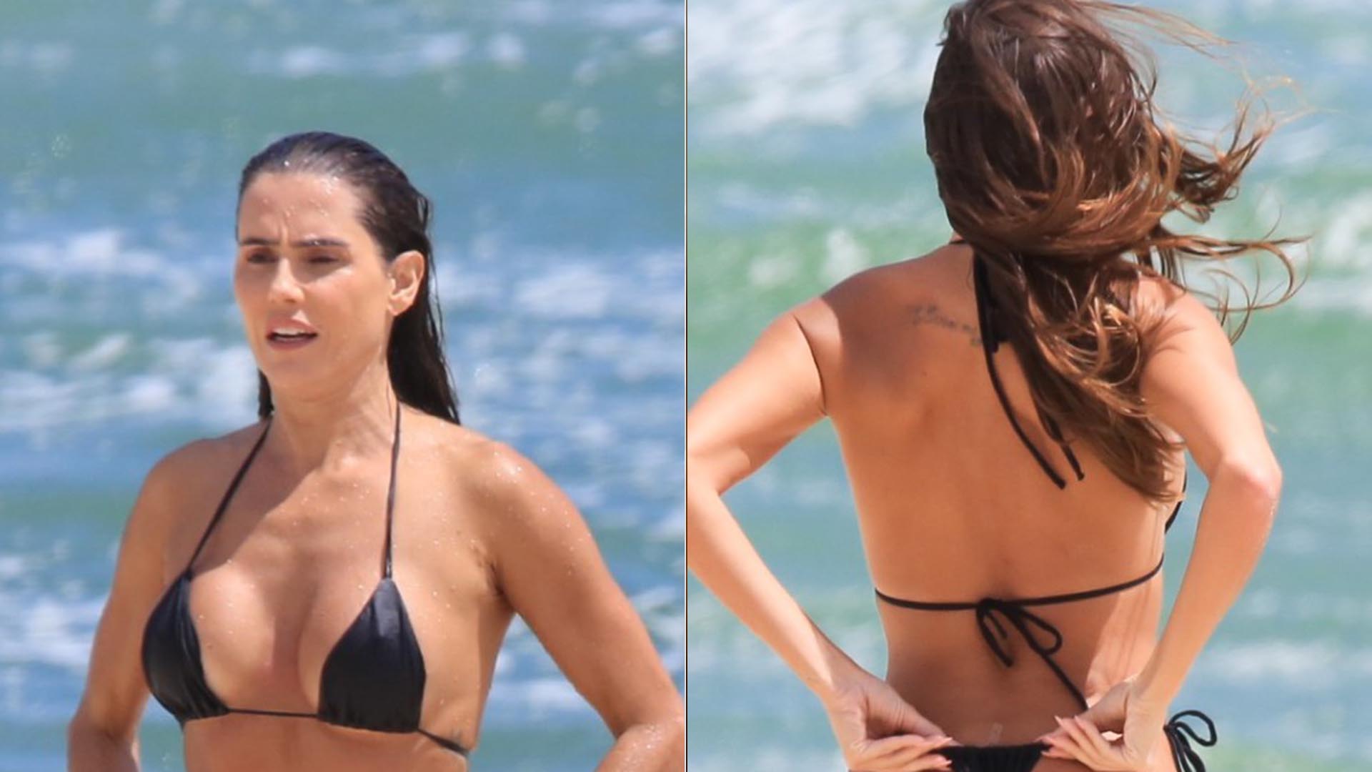 De biquíni PP, Deborah Secco surge em fotos de frente e verso