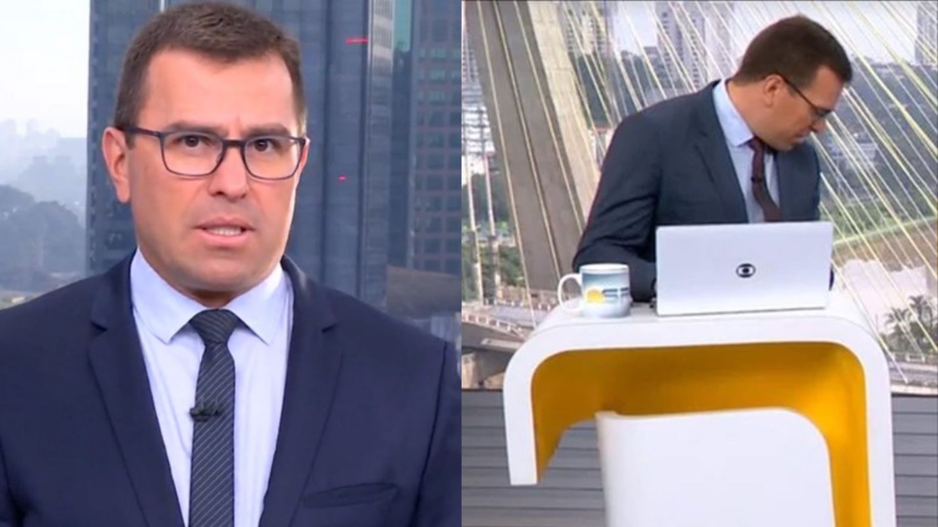 Rodrigo Bocardi deixa objeto inusitado cair durante programa ao vivo: “Nossa!”