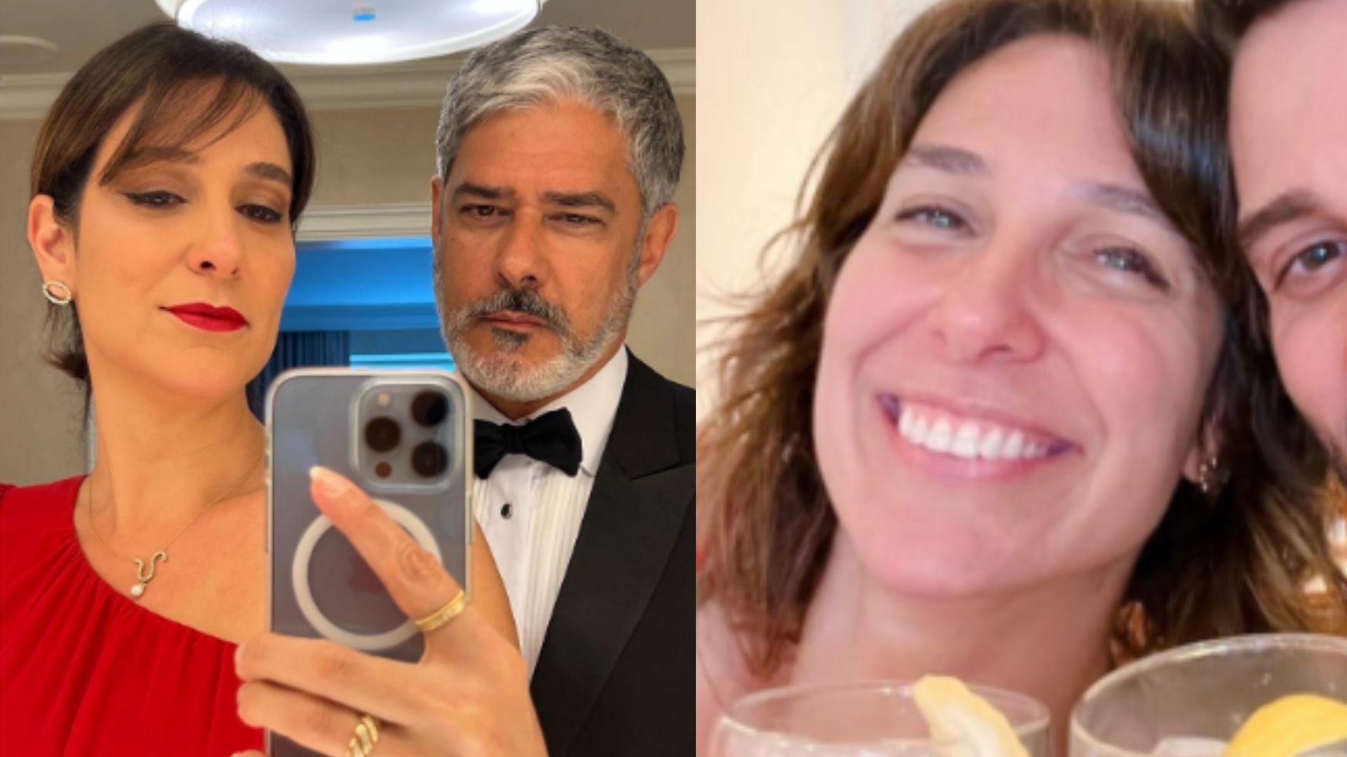 Natasha Dantas posa ao lado do primo de William Bonner e brinca: “Curtindo!”