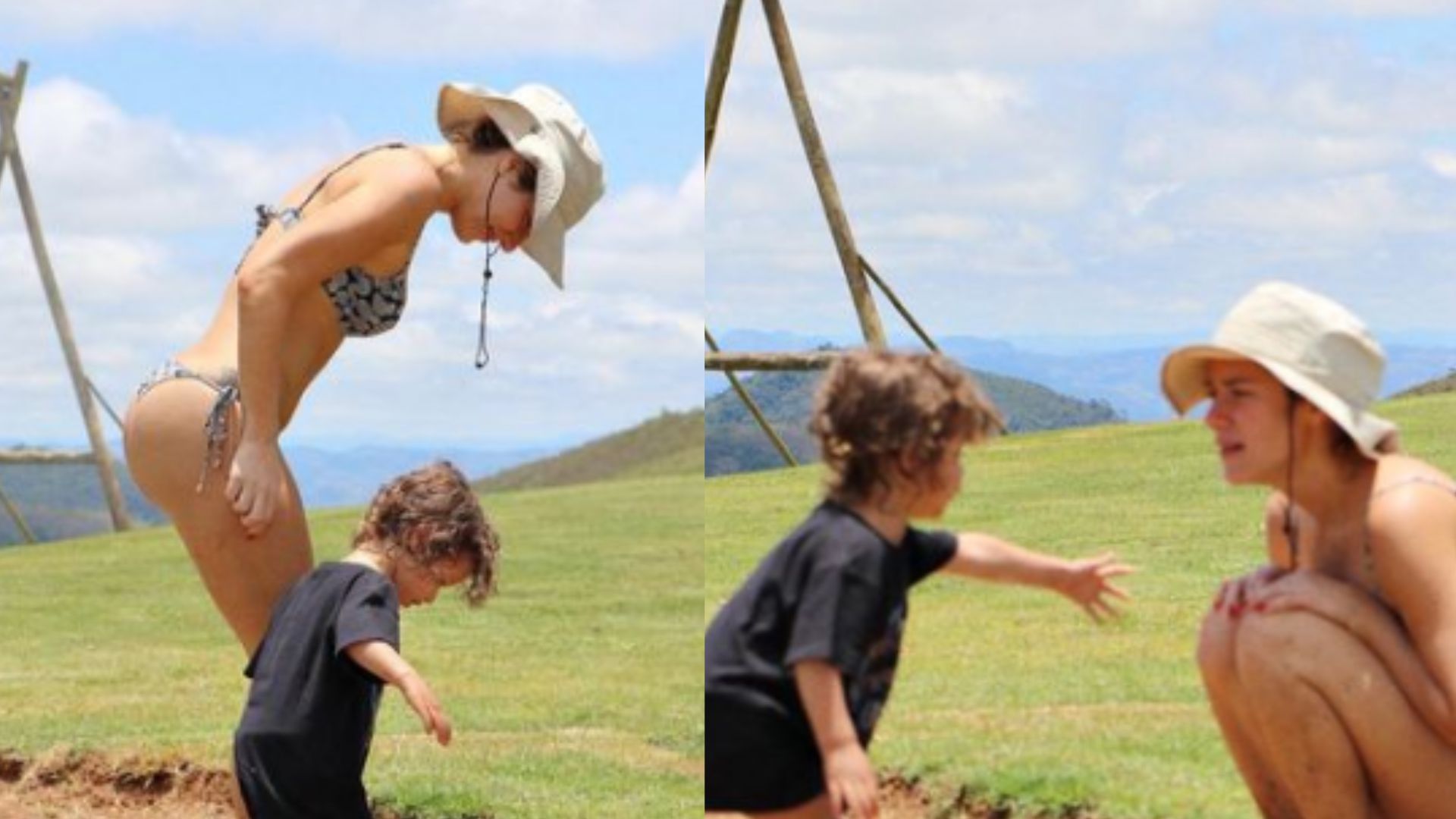 Giovanna Ewbank encanta ao surgir brincando na lama com o filho caçula: “Infância raiz!”