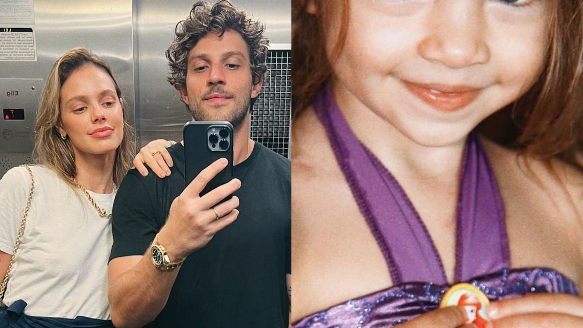 Laura Neiva e Chay Suede encantam com foto da filha vestida de sereia: ”Sua cara”