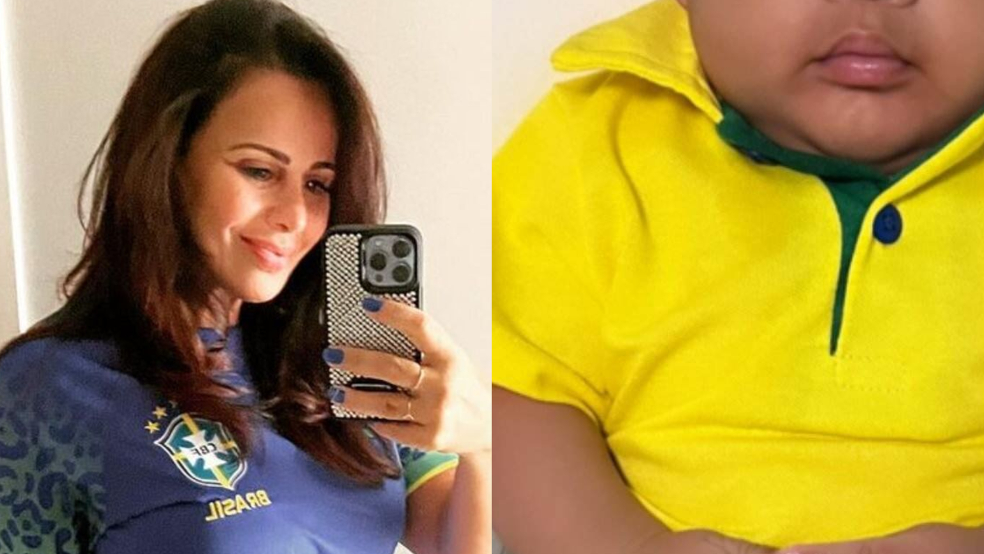 Filho de Viviane Araújo surge com look em clima da Copa e encanta: ”Gato”