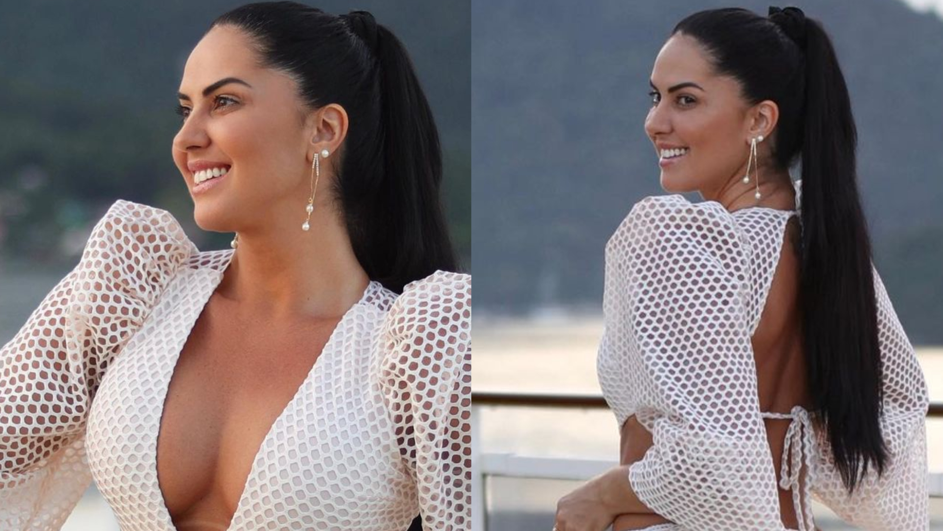 De vestido branco vazado, Graciele Lacerda exibe corpaço bronzeado e choca: ”Maravilhosa”