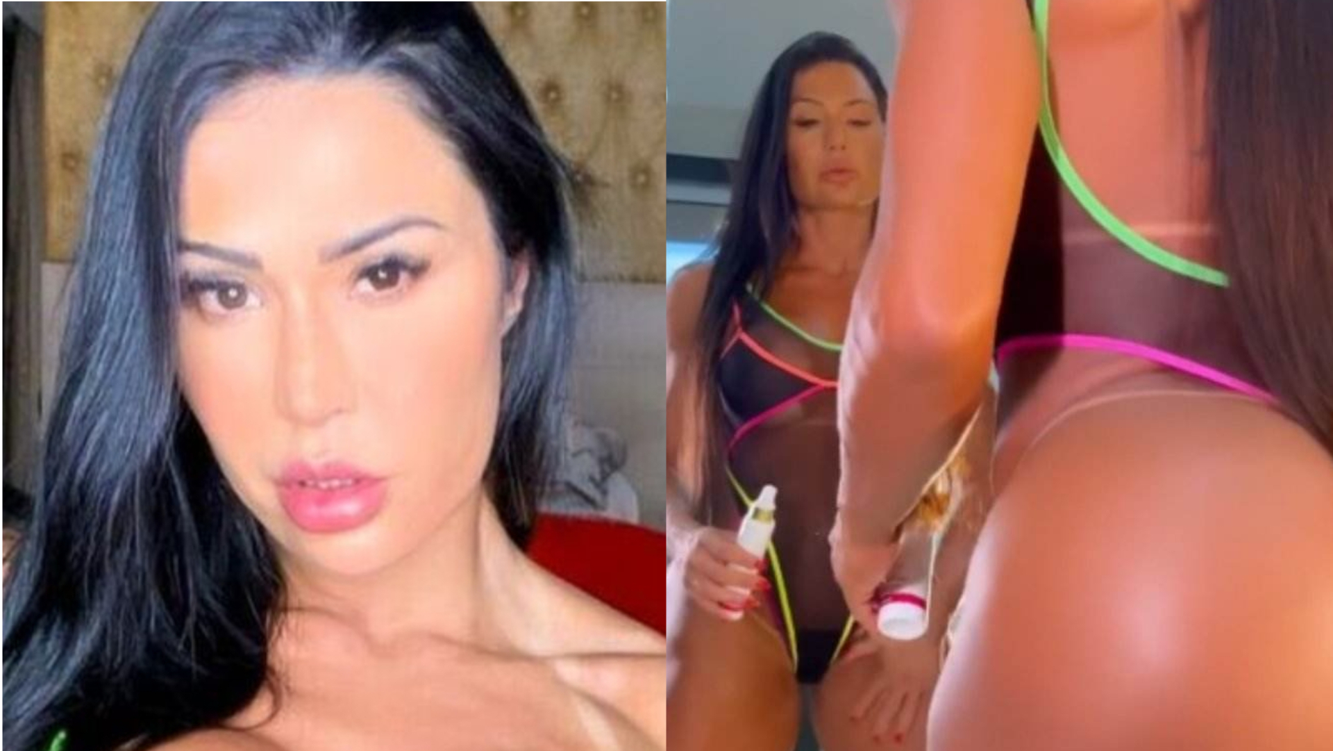De body fio-dental, Gracyanne Barbosa choca ao exibir glúteos treinados de perto