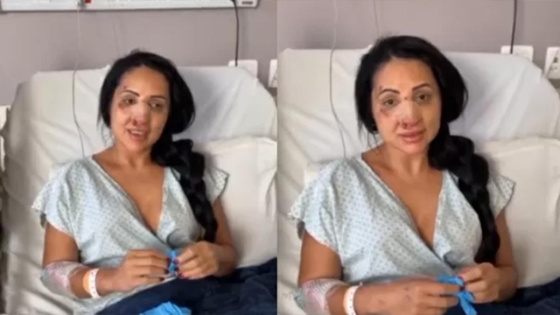 Irmã de Deolane exibe o nariz sem curativo após ir parar no hospital