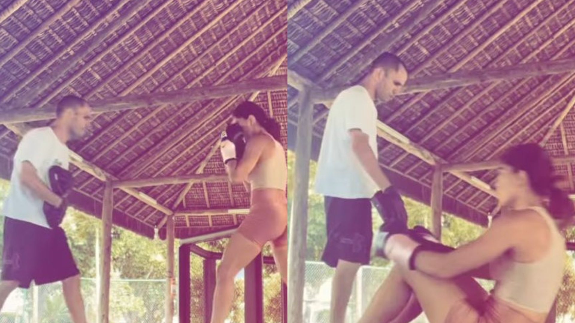 De top e shortinho, Juliana Paes pega pesado em treino e brinca: ”Já pode beber?”