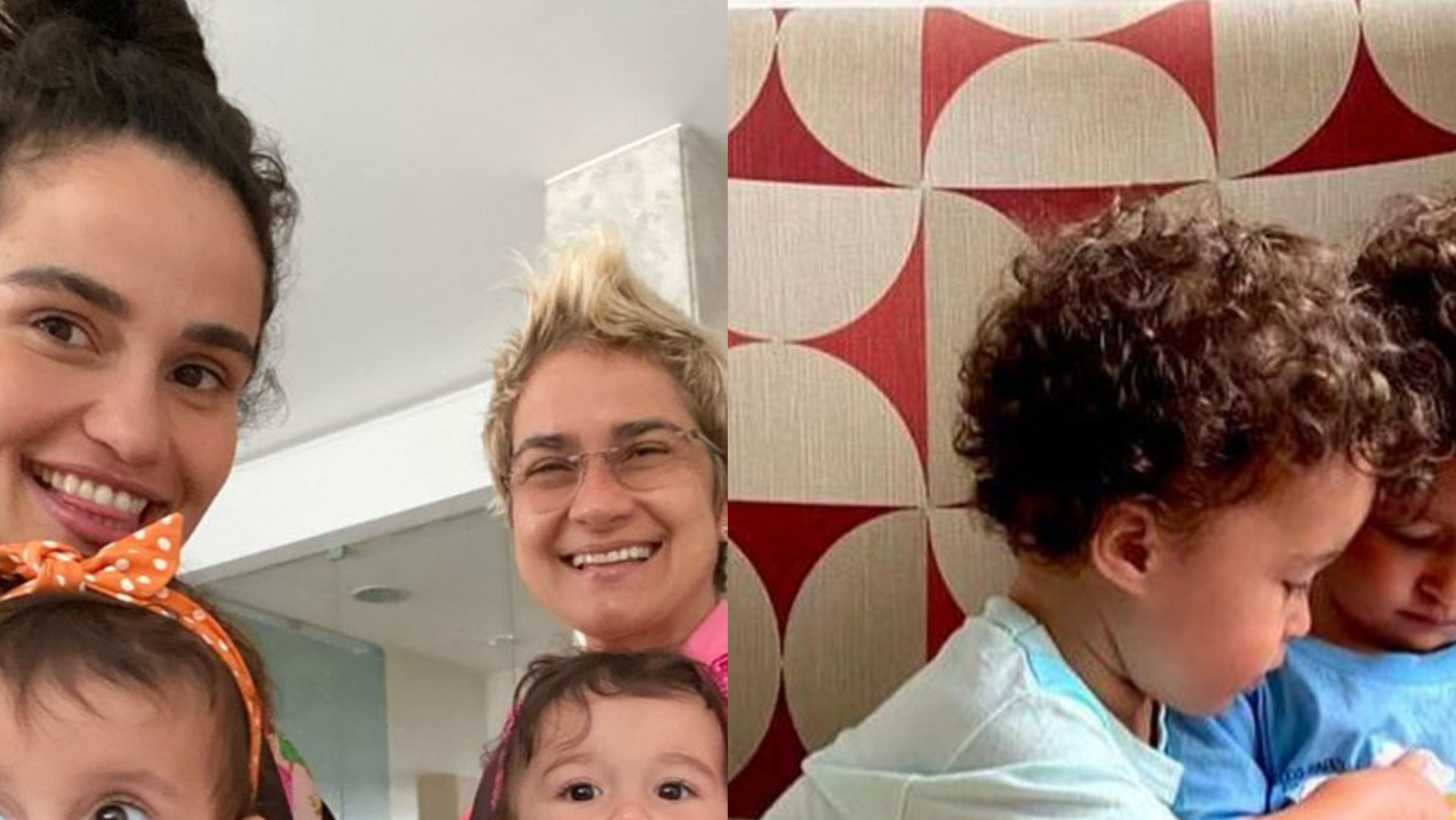 Lan Lanh baba ao postar fotos fofas das gêmeas com Nanda Costa e fãs comentam: ”Estão enormes”