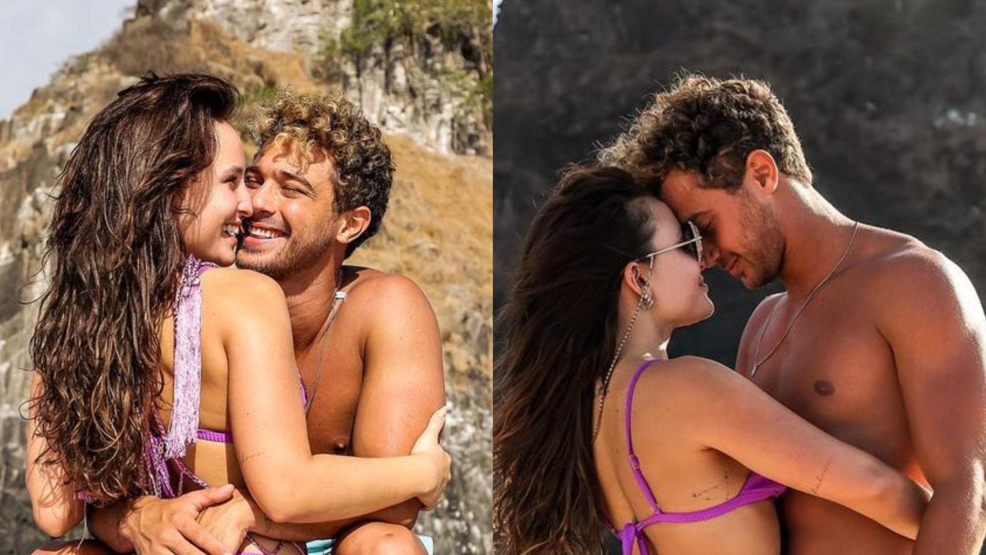 Noivos, Larissa Manoela e André Luiz Frambach posam coladinhos em Noronha: ”Sendo feliz”