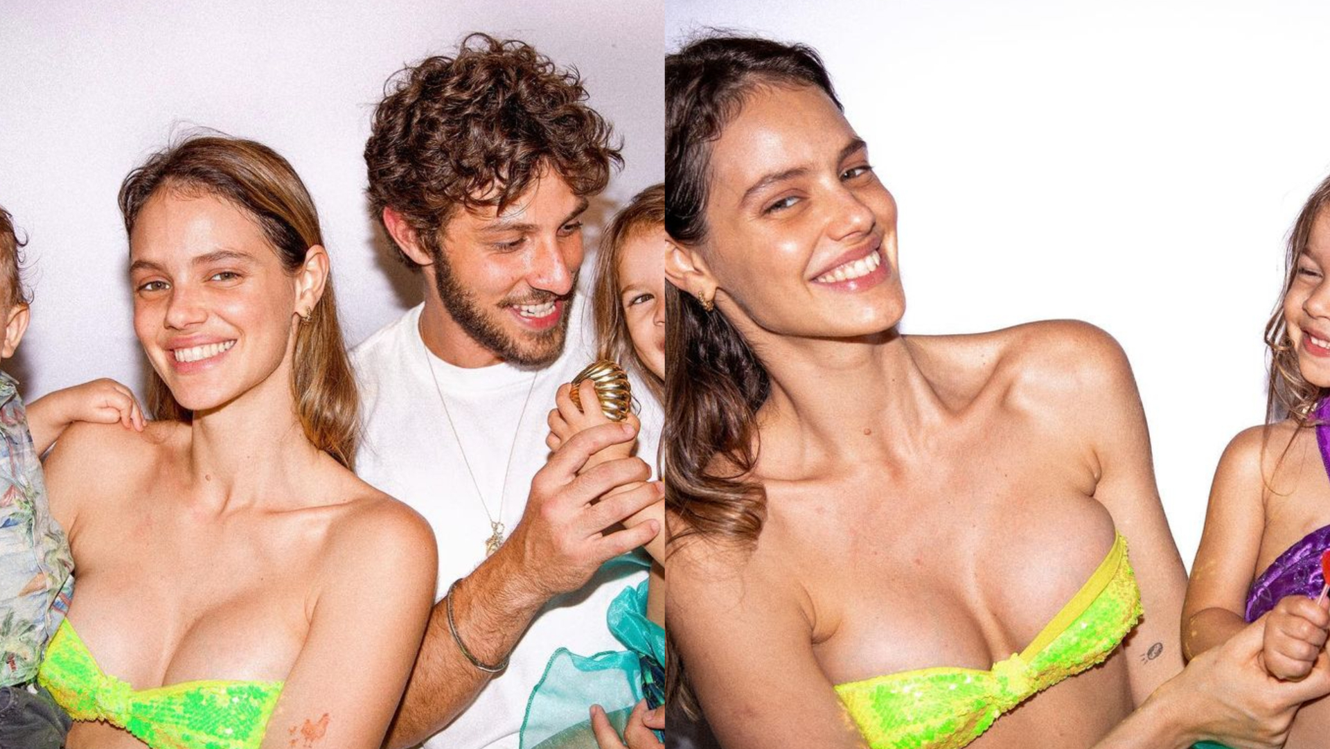 Laura Neiva mostra comemoração de aniversário da filha com Chay Suede: ”Nossa sereia”