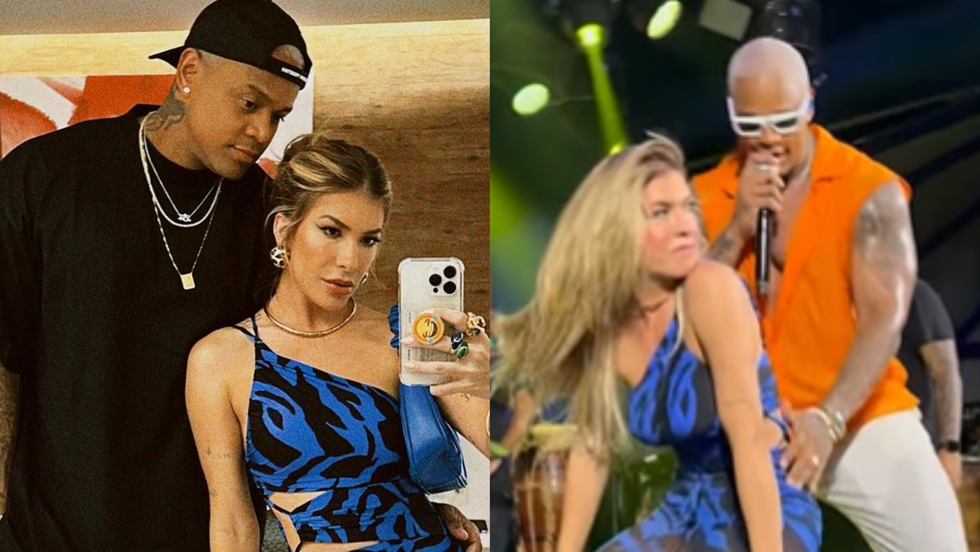 Com look transparente, Lore Improta dança ao lado do marido, Léo Santana, em show no Rio
