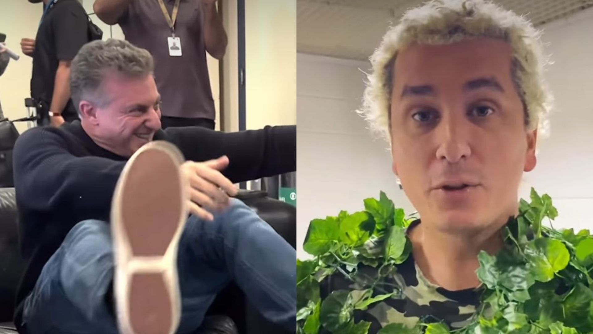 Luciano Huck diverte com trollagem de Rafael Portugal nos bastidores do ‘Domingão’: ”Um sustinho”