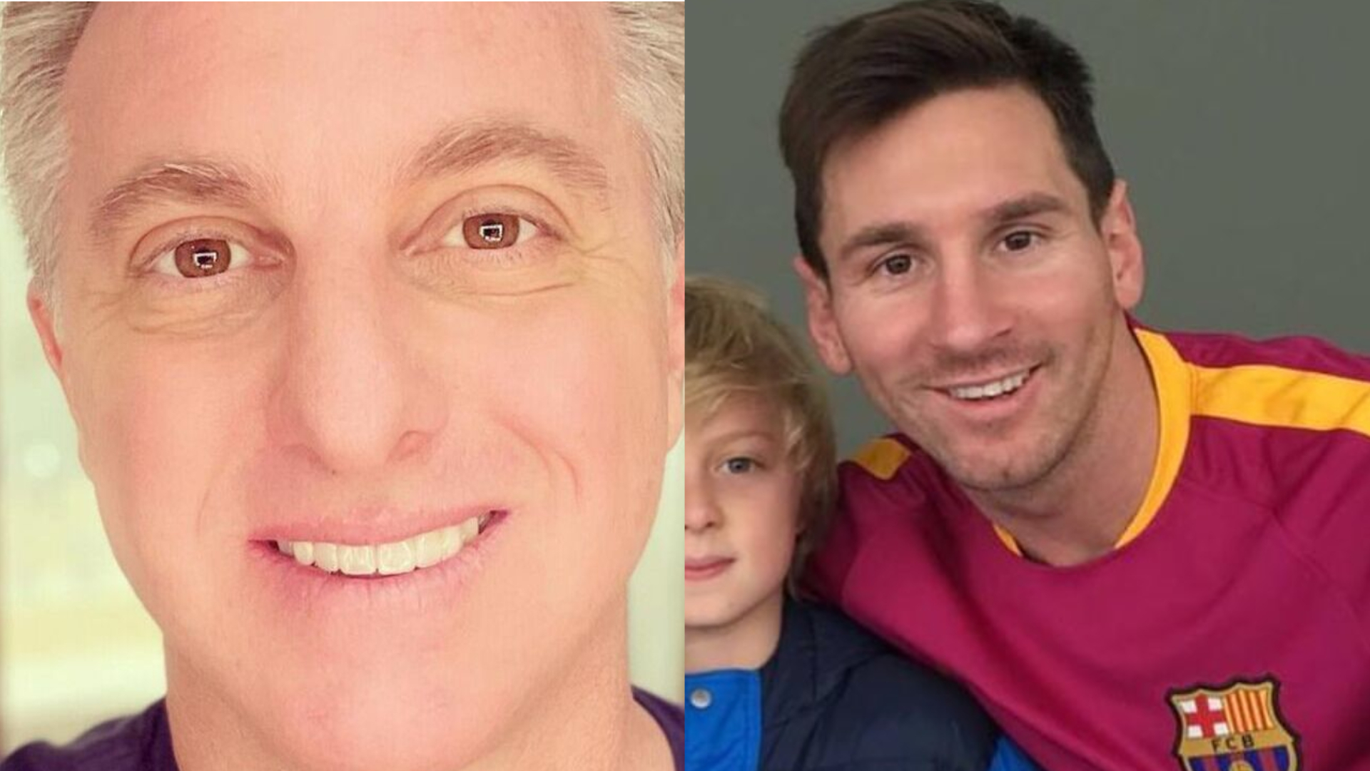 Luciano Huck parabeniza Messi ao relembrar foto dos filhos com o craque: ”Meressi”