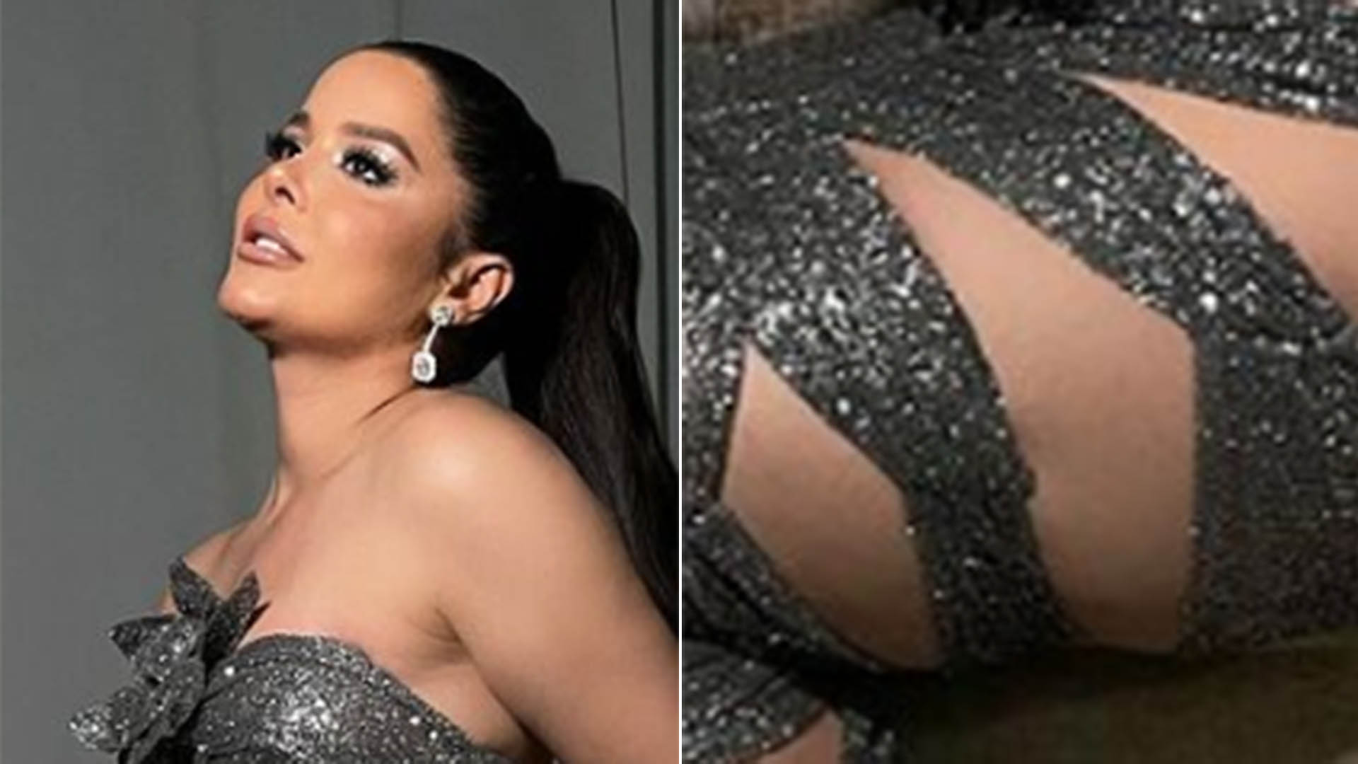 Maraísa usa vestido com recortes na coxa e esbanja sensualidade