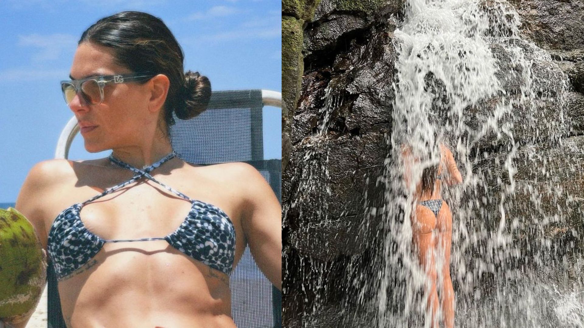 Mariana Goldfarb choca ao exibir barriga trincada em biquíni minúsculo: “Musa!”