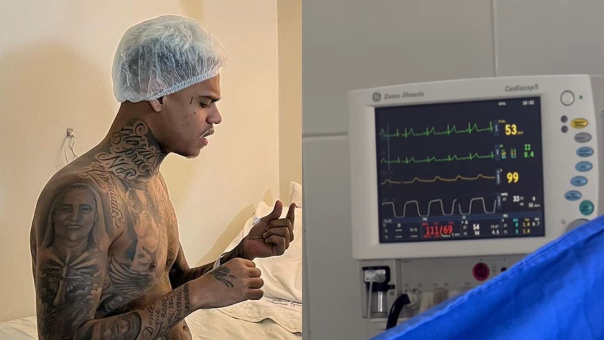MC Cabelinho toma anestesia geral para fazer tatuagem