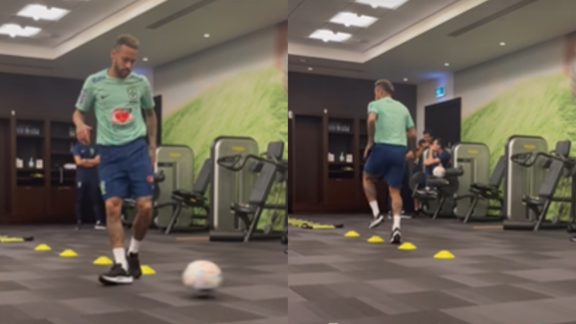 Se recuperando de lesão, Neymar Jr. treina em academia e avisa: ”Voltando”