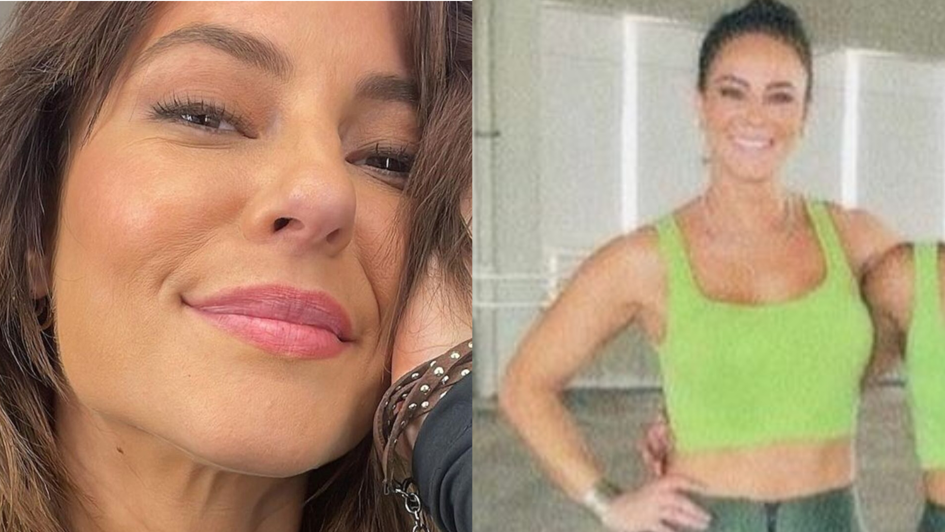 Paolla Oliveira posa com sua dublê da novela e agradece: ”Perigo pra gente”