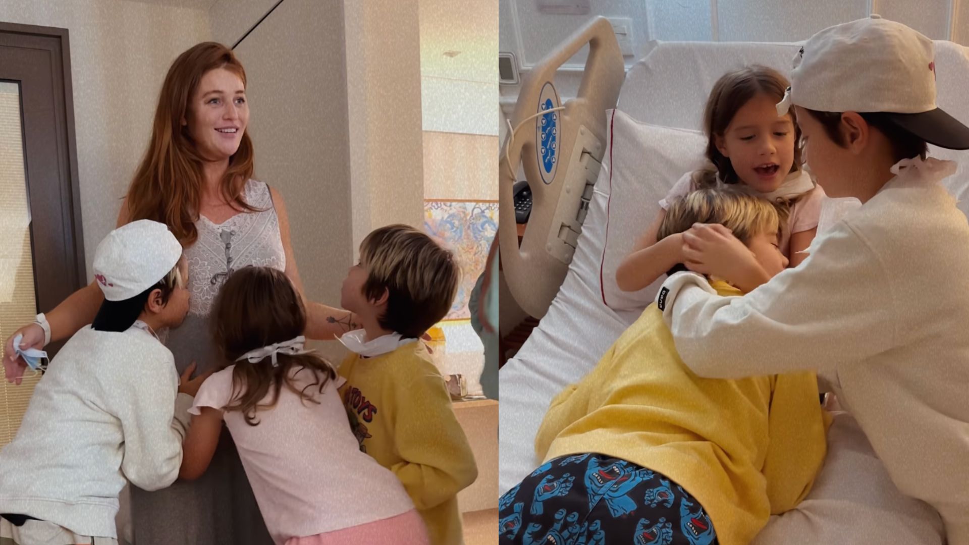 Pedro Scooby leva os filhos no hospital para conhecerem a nova integrante da família