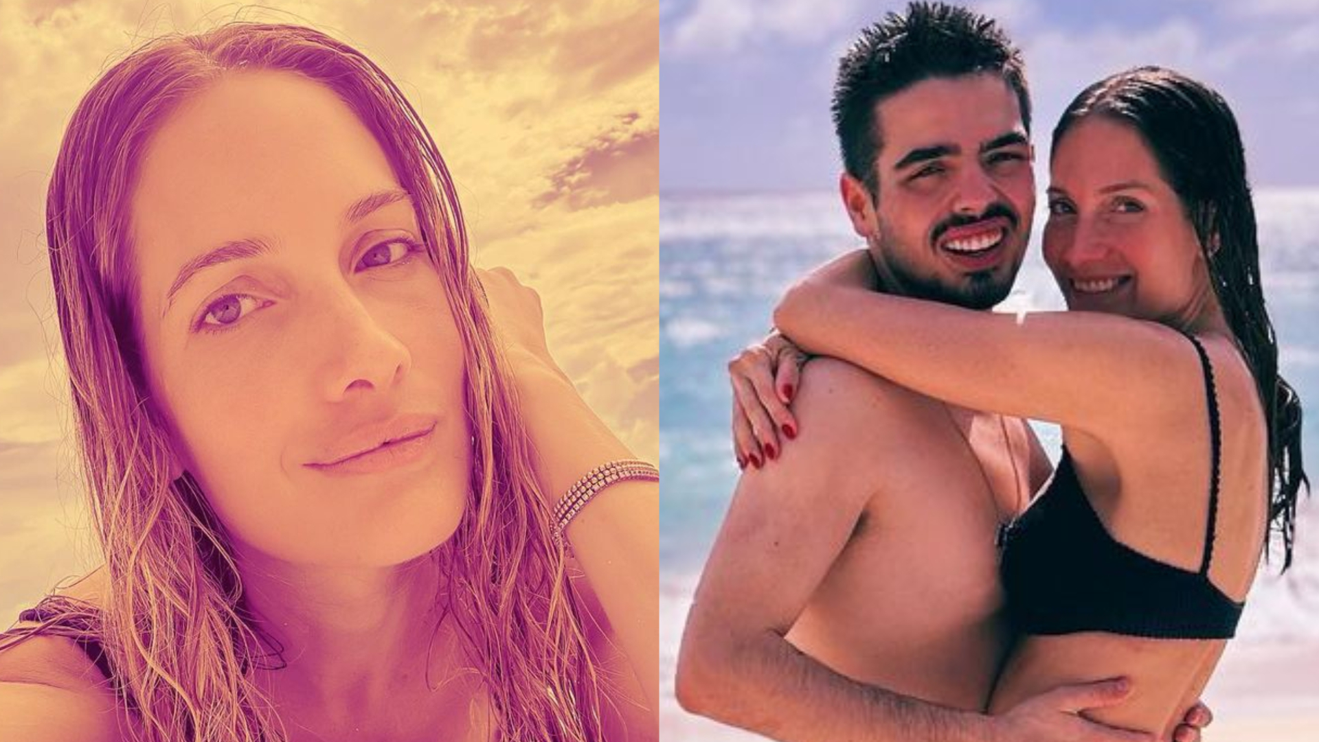 Namorada do filho de Faustão exibe corpaço em dia na praia com o amado: ”Maravilhosa”