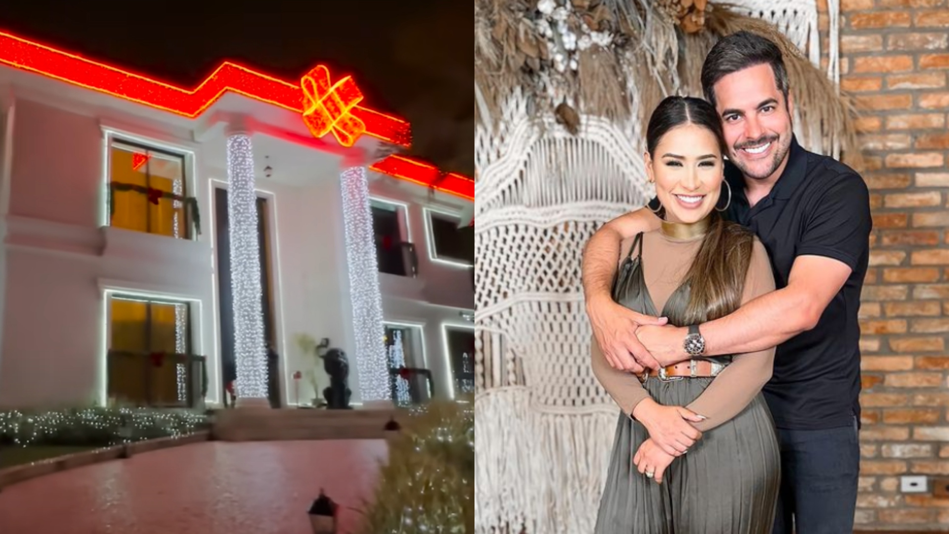 Simone mostra decoração de natal com cerca de 120 mil luzes