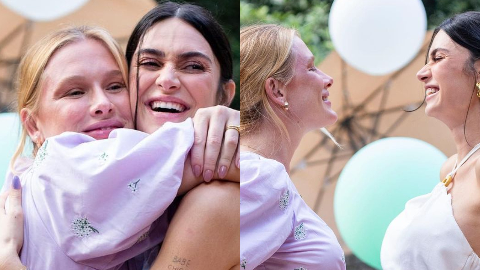 Grávidas, Thaila Ayala e Fiorella Mattheis posam juntas: ”Amigas, comadres e agora mamães”