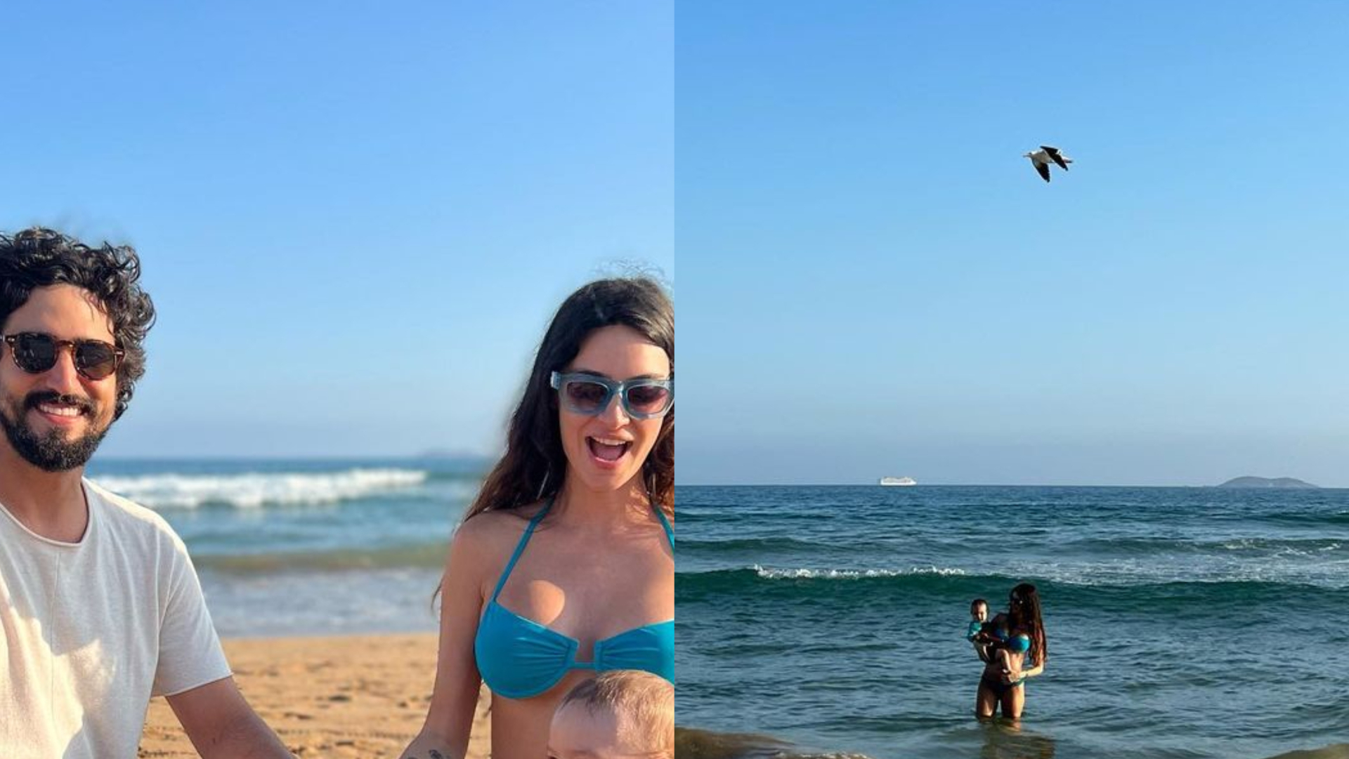 Grávida, Thaila Ayala exibe barriguinha em dia de praia com a família: ”Que fofura”