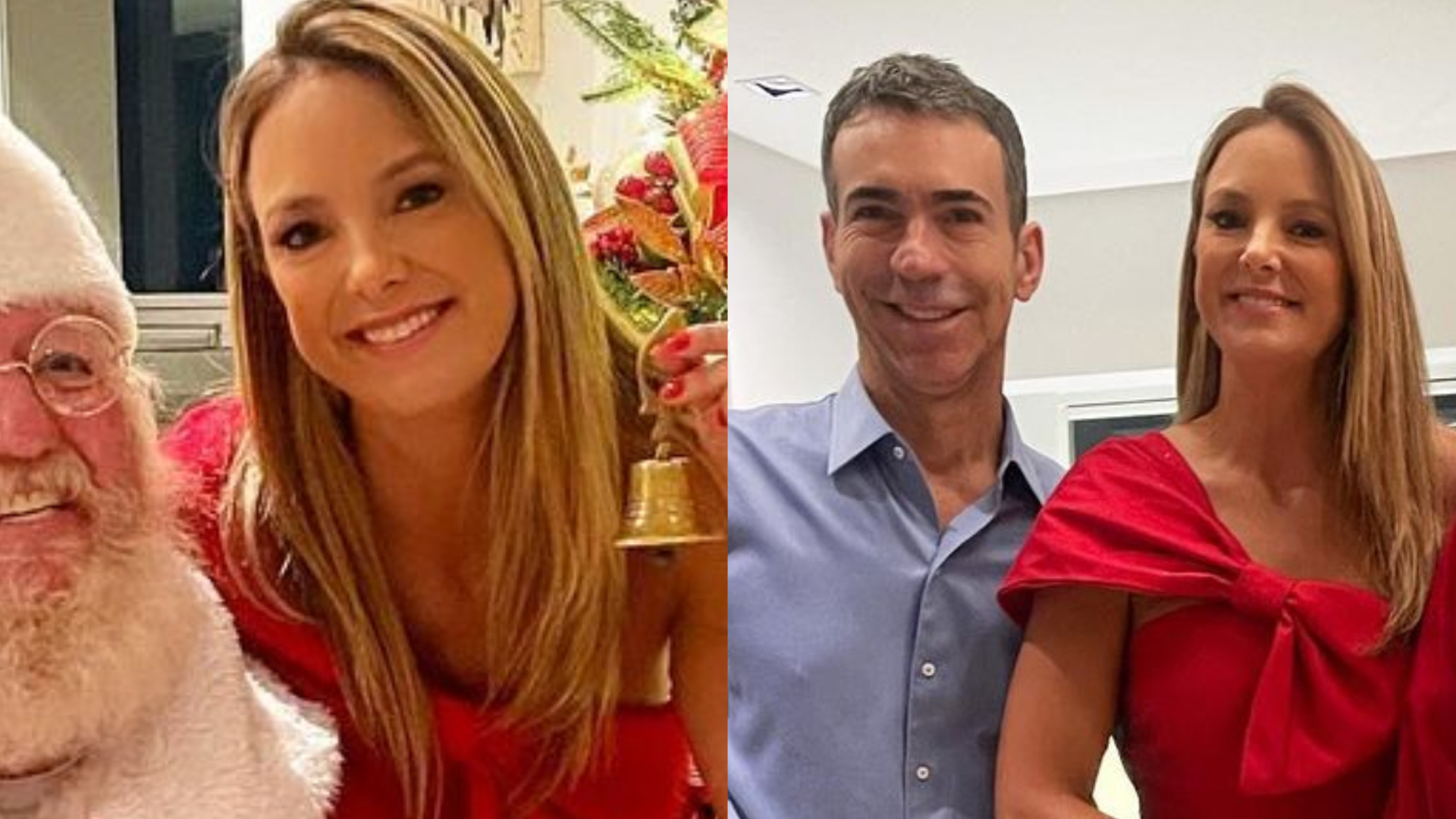 Ticiane Pinheiro mostra Papai Noel de seu Natal: ”Todos querem foto”