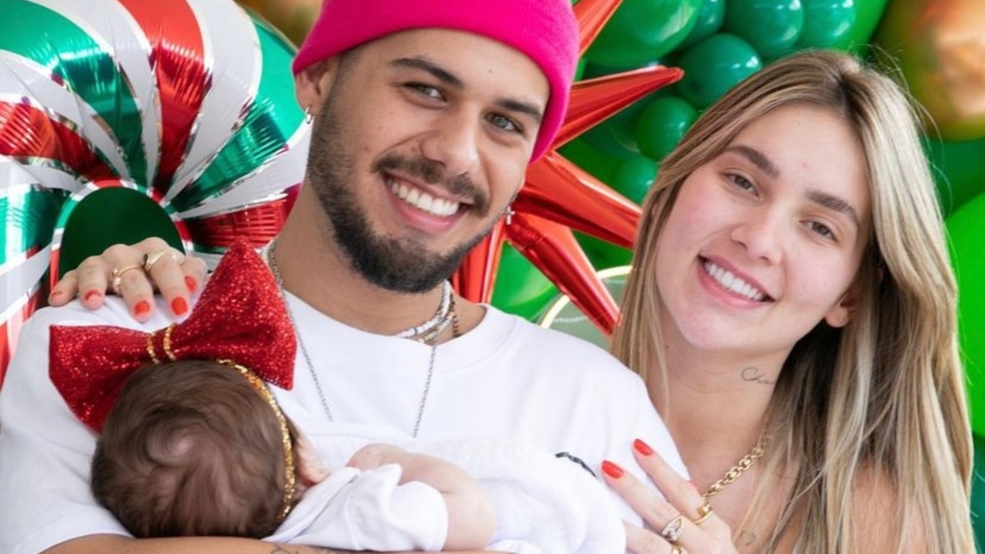 Virginia Fonseca e Zé Felipe celebram os dois meses da filha Maria Flor