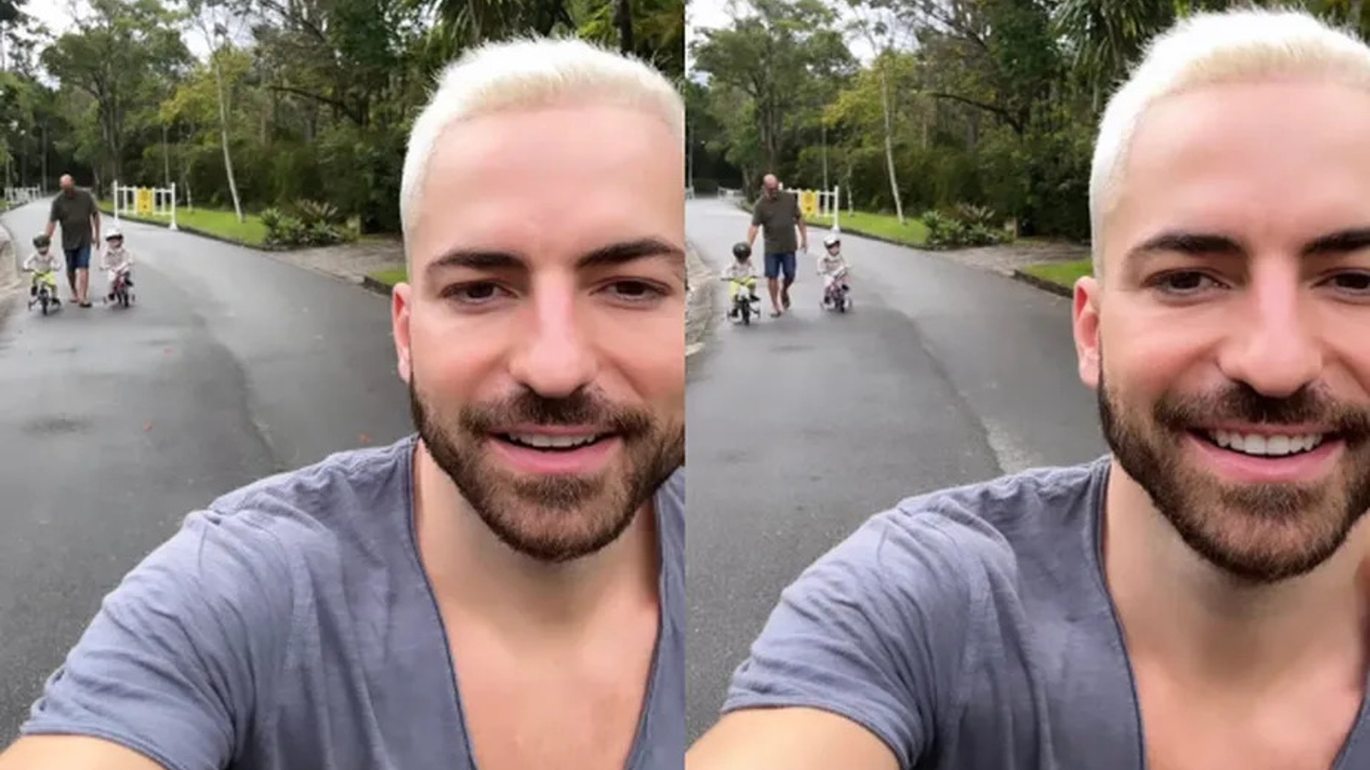 Viúvo de Paulo Gustavo mostra os filhos andando de bicicleta: ‘Sozinhos’