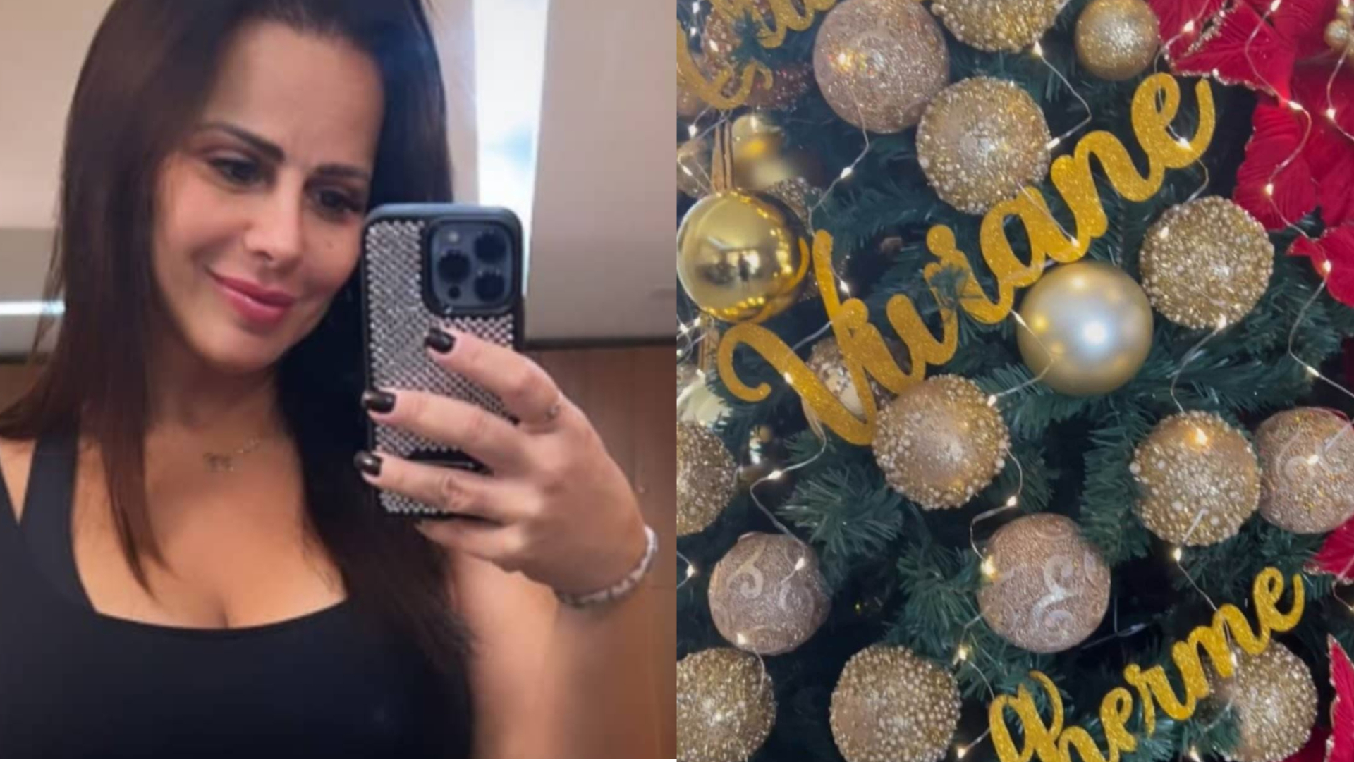 Viviane Araújo impressiona com árvore de Natal personalizada com nomes da família
