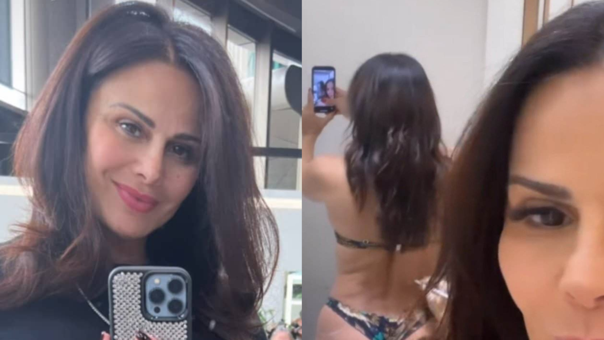 De biquíni, Viviane Araújo revela corpo real e mostra gordura localizada: ”Tirar daí”