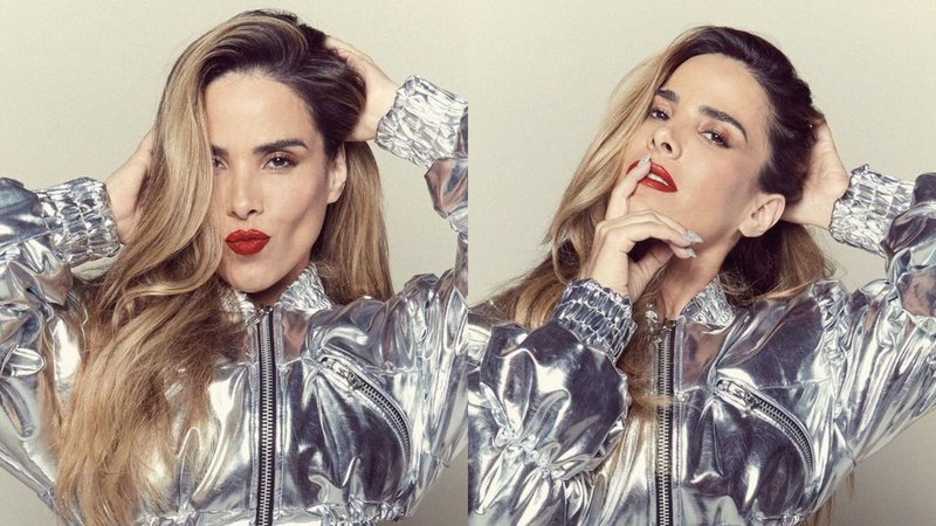 Wanessa Camargo elege look espelhado com calça colada e mostra barriga sarada