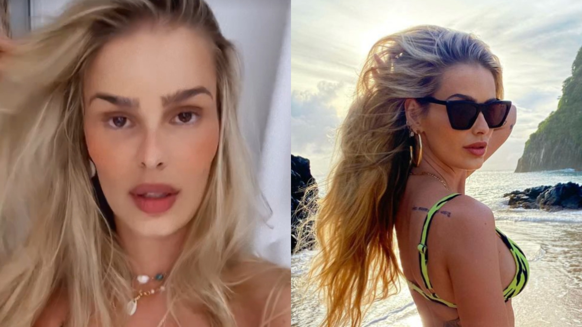De biquíni, Yasmin Brunet exibe marquinha de bronzeado e deixa seguidores babando