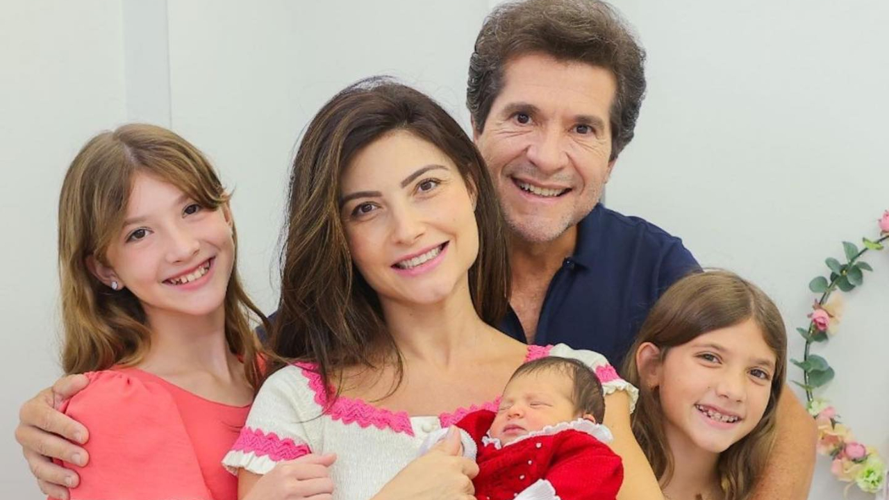 Esposa do cantor Daniel mostra ensaio newborn da filha caçula, Olívia