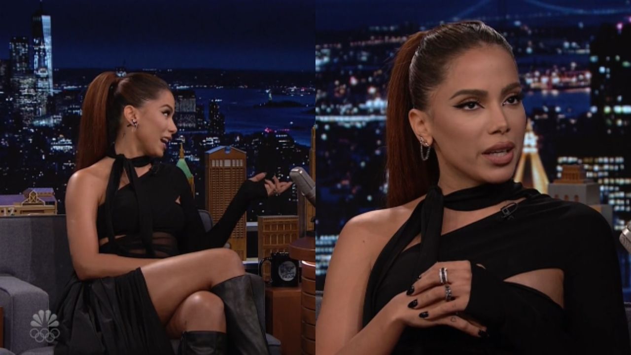 Deslumbrante, Anitta surpreende com look recortado em apresentação no Jimmy Fallon